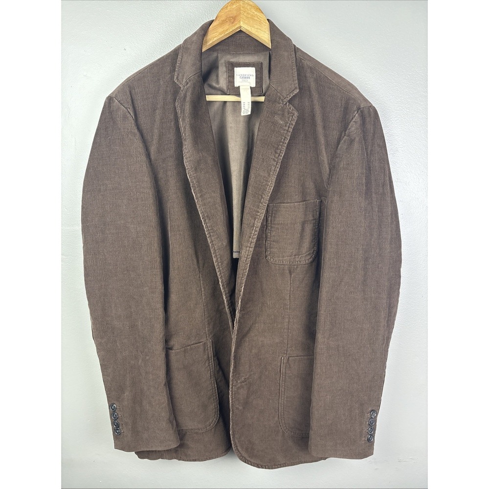 Lands' End Men's Corduroy Brown Blazer Jacket sz 42 Reg. Made In India